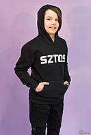 Худи черного цвета "SZTOS" для мальчика (170 см.) Reporter Young