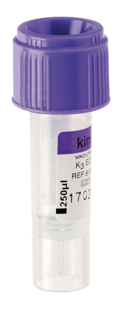 Пробирки К2 EDTA Kima µ test Микро тест без капилляра фиолетовая крышка 0,25 мл - фото 1 - id-p179938587
