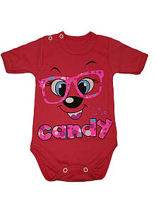 Боді з коротким рукавом для дівчинки з принтом інтерлок