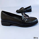 Жіночі чорні шкіряні туфлі- лофери 39 р-р, фото 8