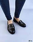Жіночі чорні шкіряні туфлі- лофери 39 р-р, фото 3