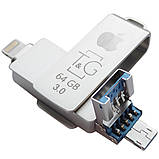 Флеш-драйв T&G 004 Metal series USB 3.0 - Lightning, 64GB, фото 3