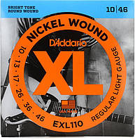 Струны Для Электрогитары D'Addario EXL110 Regular Light Electric Guitar Strings 10/46