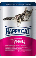 Вологий корм для кішок HAPPY CAT (Хеппі Кет) ніжні шматочки в желе (тунець), 100 г
