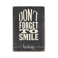 Деревянный постер "Don t forget to smile today. Black background"