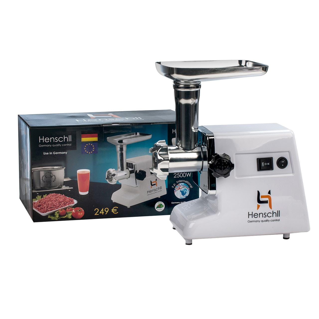 Шнекова м'ясорубка з реверсом HS-0032 2500W з соковижималкою і насадкою для ковбаси