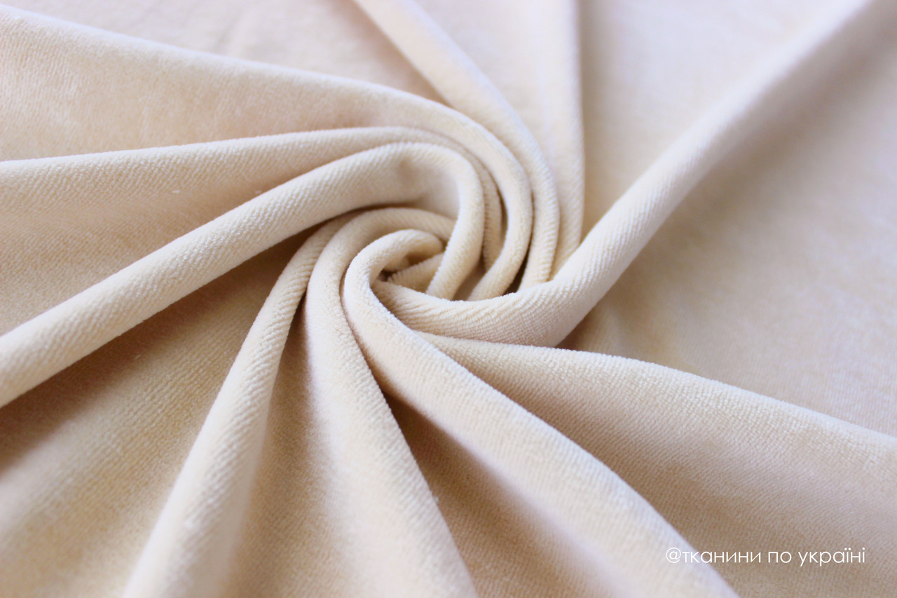 Хлопковый велюр бежевый светлый. Магазин тканей «Тканини по Україні ...