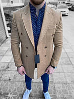 Мужское стильное пальто (коричневое), Premium / Турция. Размеры в наличии