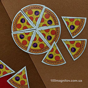 Рекламний магніт у формі "Піцци". Діаметр 90 мм 2