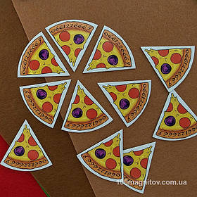 Рекламний магніт у формі "Піцци". Діаметр 90 мм 3