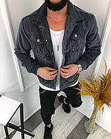 Чоловіча стильна джинсова сорочка чорна (ALL BLCK) premium