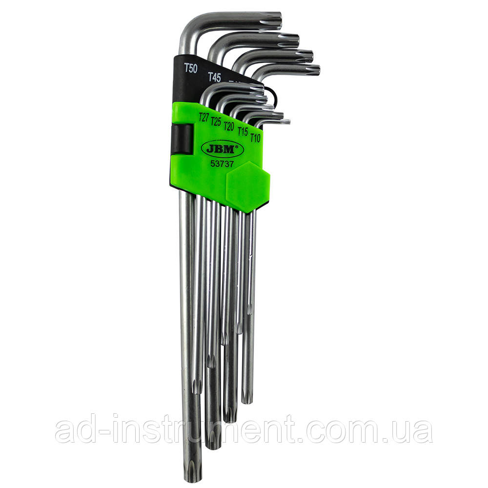 Набір ключів TORX T10-T50, екстрадовгих 9 шт. 53737 JBM, фото 1