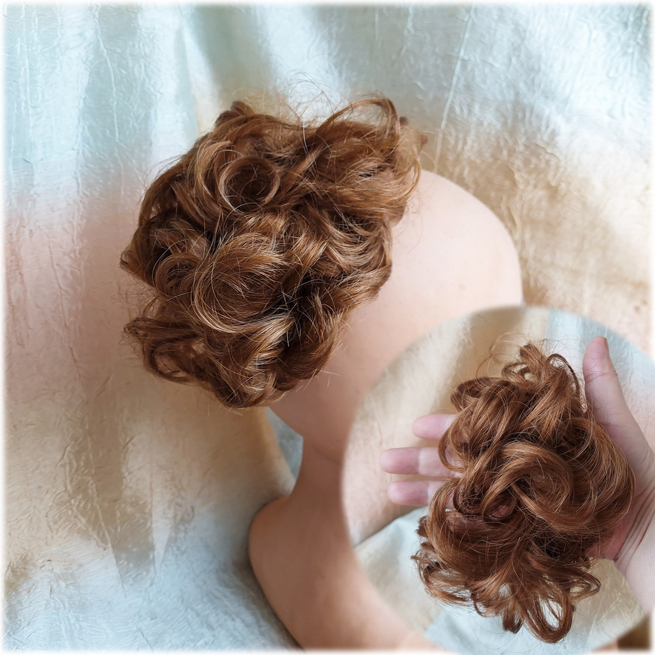 Гумка шиньон з канекалона світло-каштановий 0215V-30, фото 1