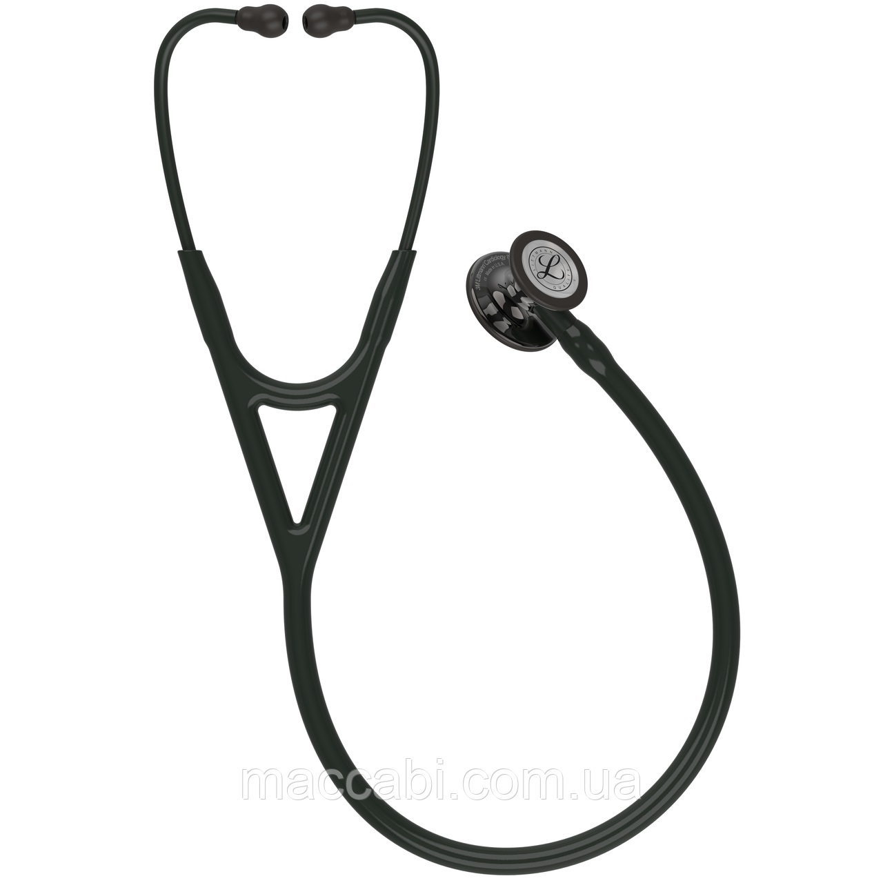 NEW! Стетоскоп 3M™ Littmann® серії Cardiology IV™, чорний із головкою чорного кольору на червоній ніжці