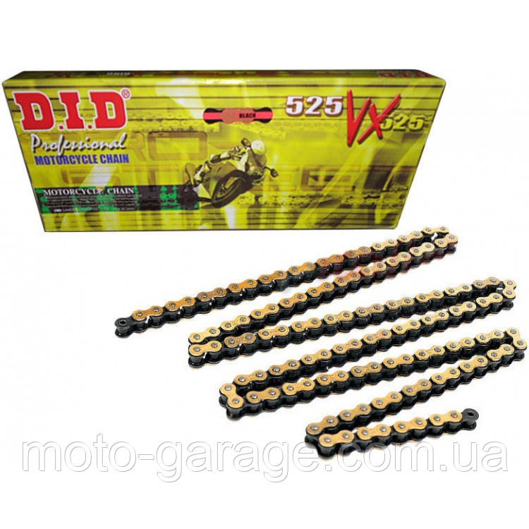 Ланцюг привідний DID 525VX3 G&B-116ZB, GOLD X-RING, (made in Japan)