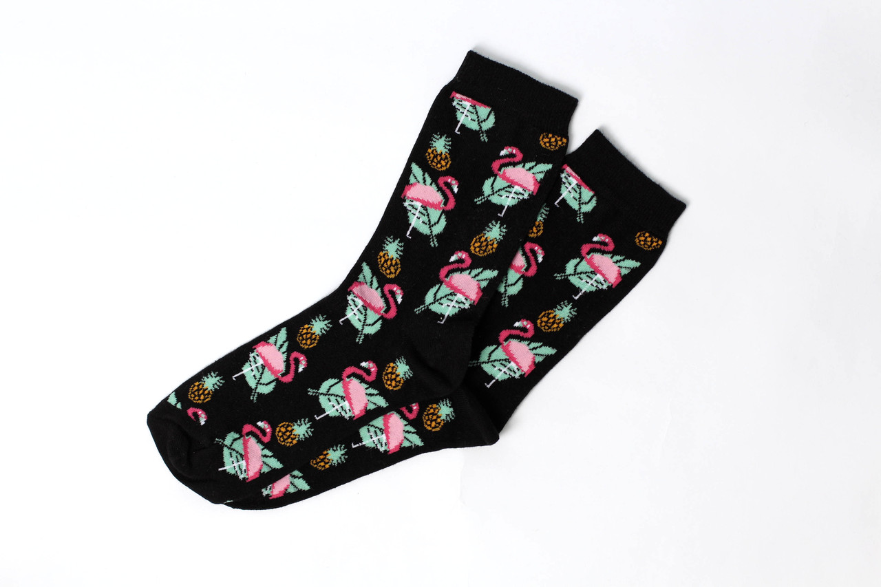 Шкарпетки Crazy Llama`s Фламінго та ананаси, One size (37-42)