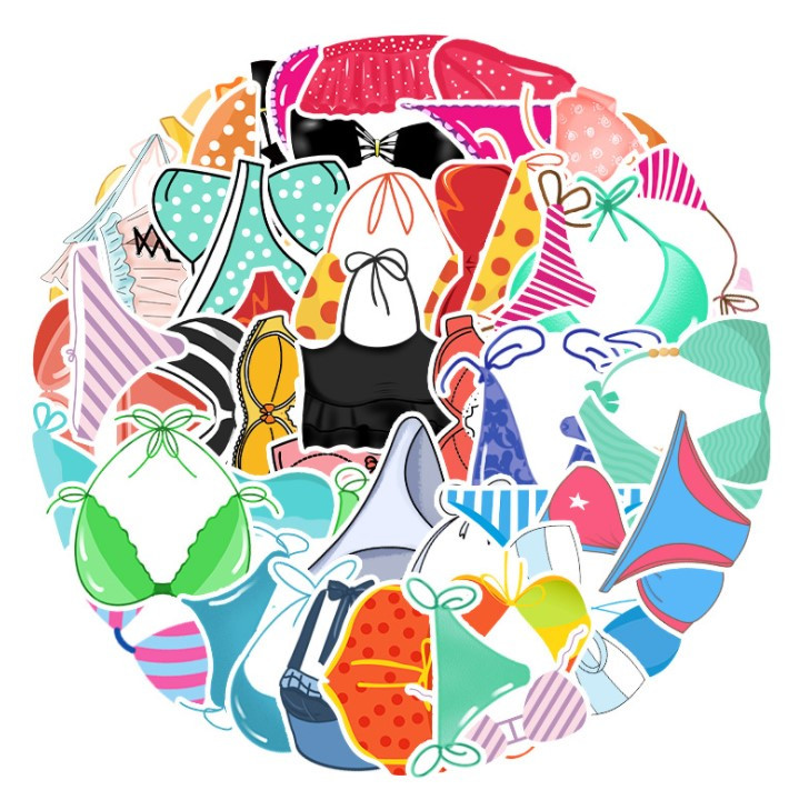 Набір вінілових наклейок стикерів Сексуальні Бікіні Стикербомбінг на автотелефон ноутбук стіну 56 шт.