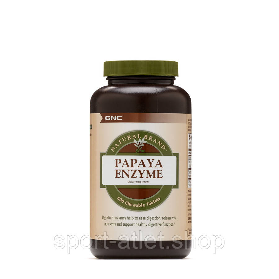 Натуральна добавка GNC Natural Brand Papaya Enzyme, 600 таблеток