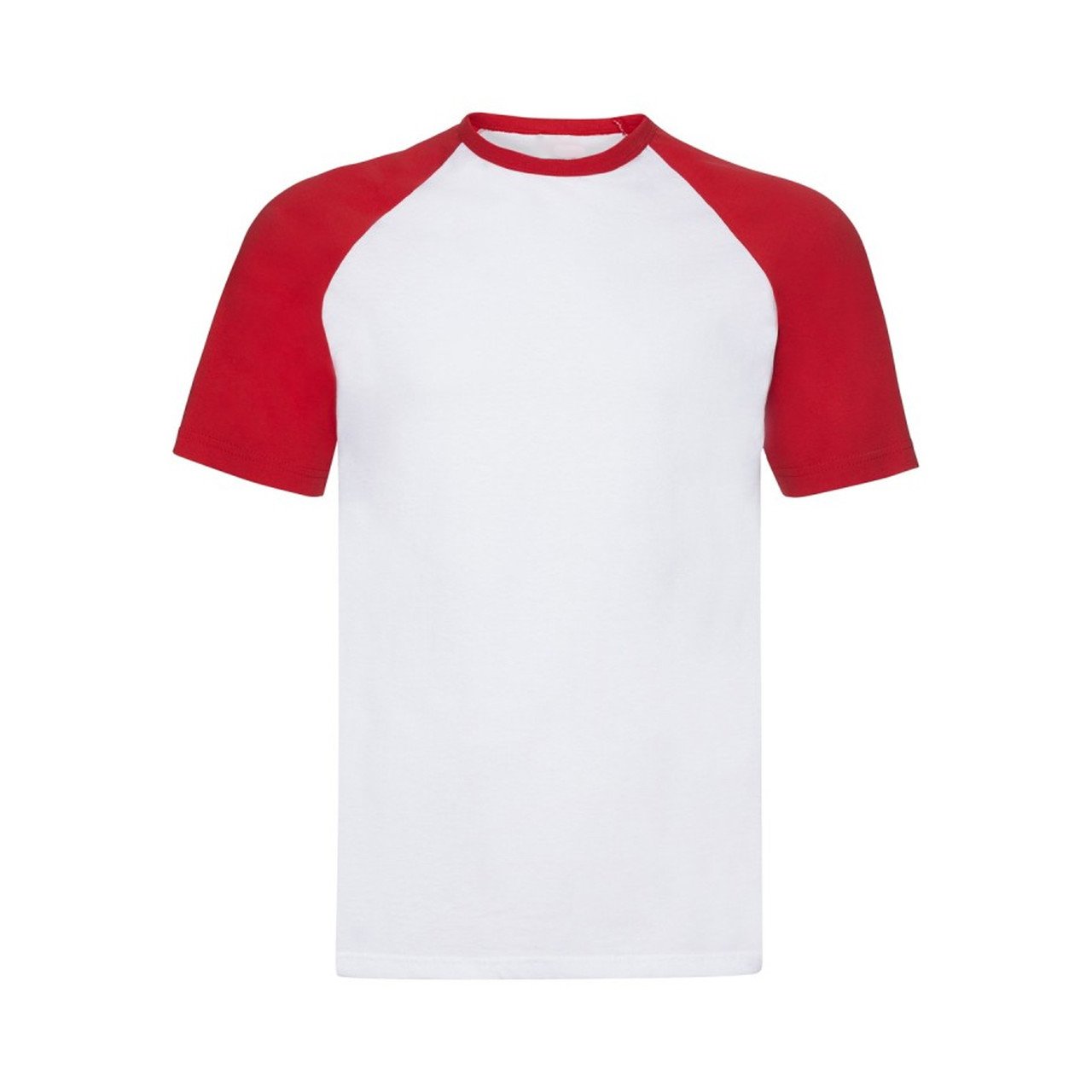 Чоловіча поліестрова футболка з кольоровим рукавом для сублімації,колір червоний розмір S