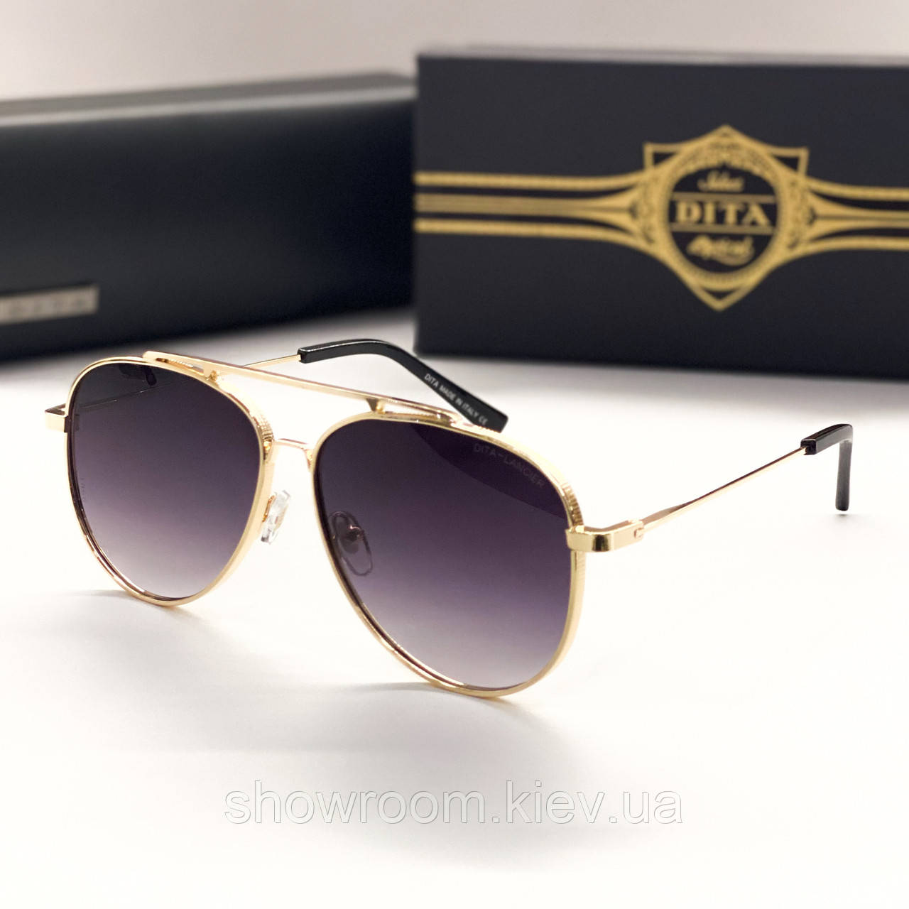 Жіночі сонцезахисні окуляри авіатори Dita (1099) gold