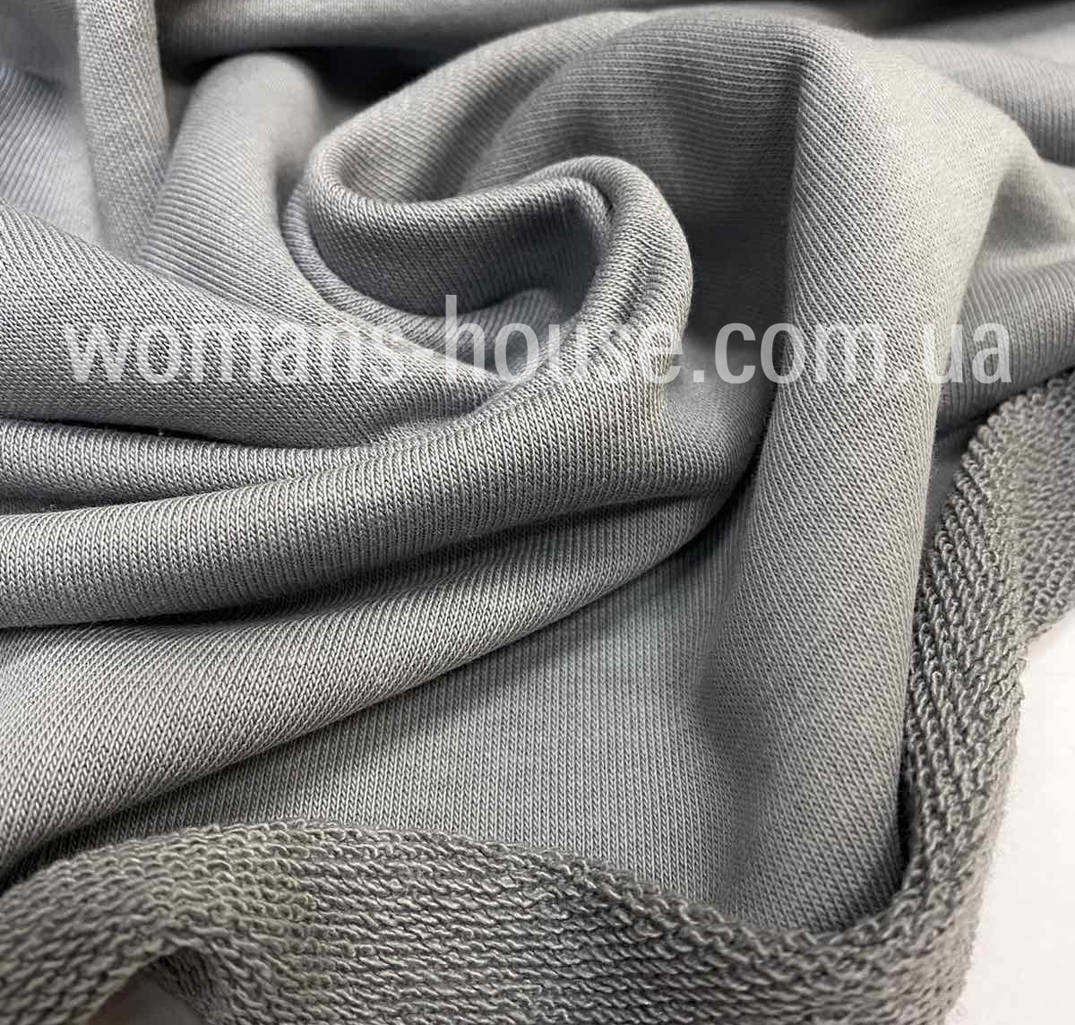 Тканина тринитка без начіса (петля) бавовняна Туреччина 180 см Сірий 2, фото 1