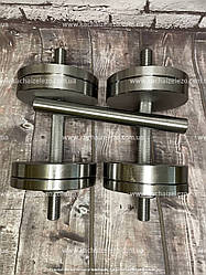 Гантелі набірні 2 по 14 кг + Перехідник для штанги Гантелі, гирі, штанги та диски металеві без покриття