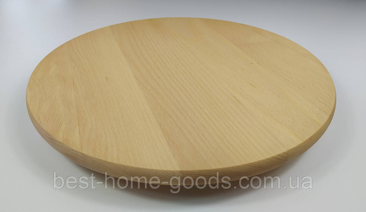 Кондитерський поворотний столик для тортів і піци — деревина бук | діаметр 46 см | висота 3.5 см, фото 1