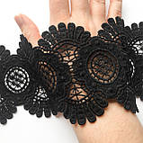 Ажурне мереживо макраме чорного кольору, ширина 9,5 см., фото 5