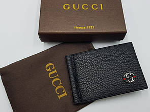 Затискач для грошей Gucci шкіряний