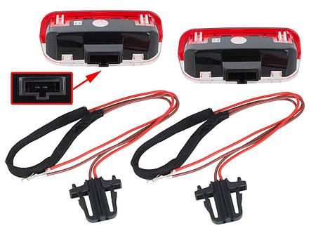 VW EOS Golf V VI Jetta III Passat B6 B7 B8 CC Scirocco Sharan Touareg внутрішні дверні вогні білий і червоний, фото 2