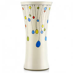 Дизайнерська скляна  ваза з малюнком арт. 72 Намисто (h – 390 мм, d – 160 мм)
