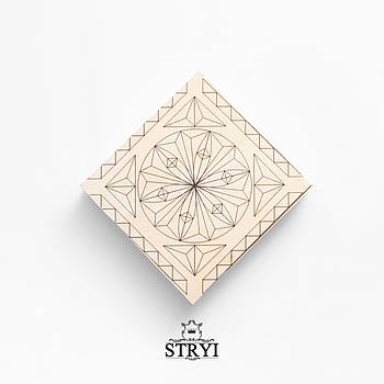 Дошка тренувальна STRYI для різьблення з кресленням, липа, 100х100х20мм