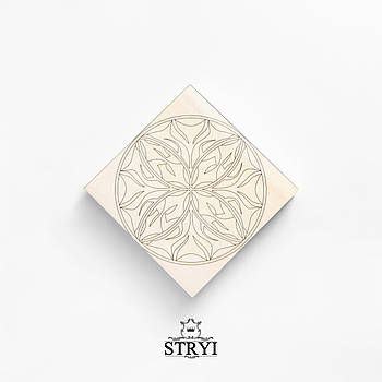 Дошка тренувальна STRYI для різьблення з кресленням, липа, 100х100х20мм