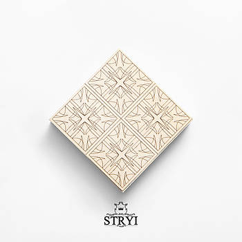 Дошка тренувальна STRYI для різьблення з кресленням, липа, 100х100х20мм