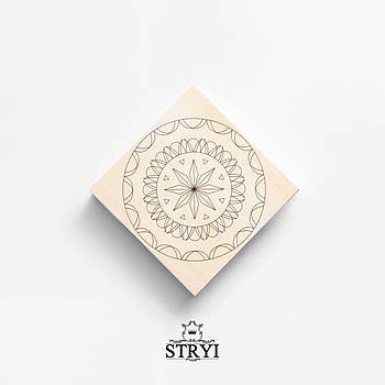 Дошка тренувальна STRYI для різьблення з кресленням, липа, 100х100х20мм