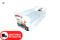Дитяче ліжко Kinder Cool 23 Ведмедик із шухлядою та захисним бортиком, спальне місце на ламелях