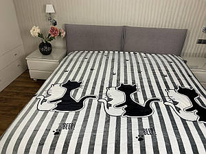 "коти" плед двоспальний 180/200 см, мікрофібра