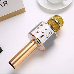 Караоке мікрофон для дітей Мікрофони блютуз бездротовий з колонкою Золото Gold WS-858 Музичні іграшки