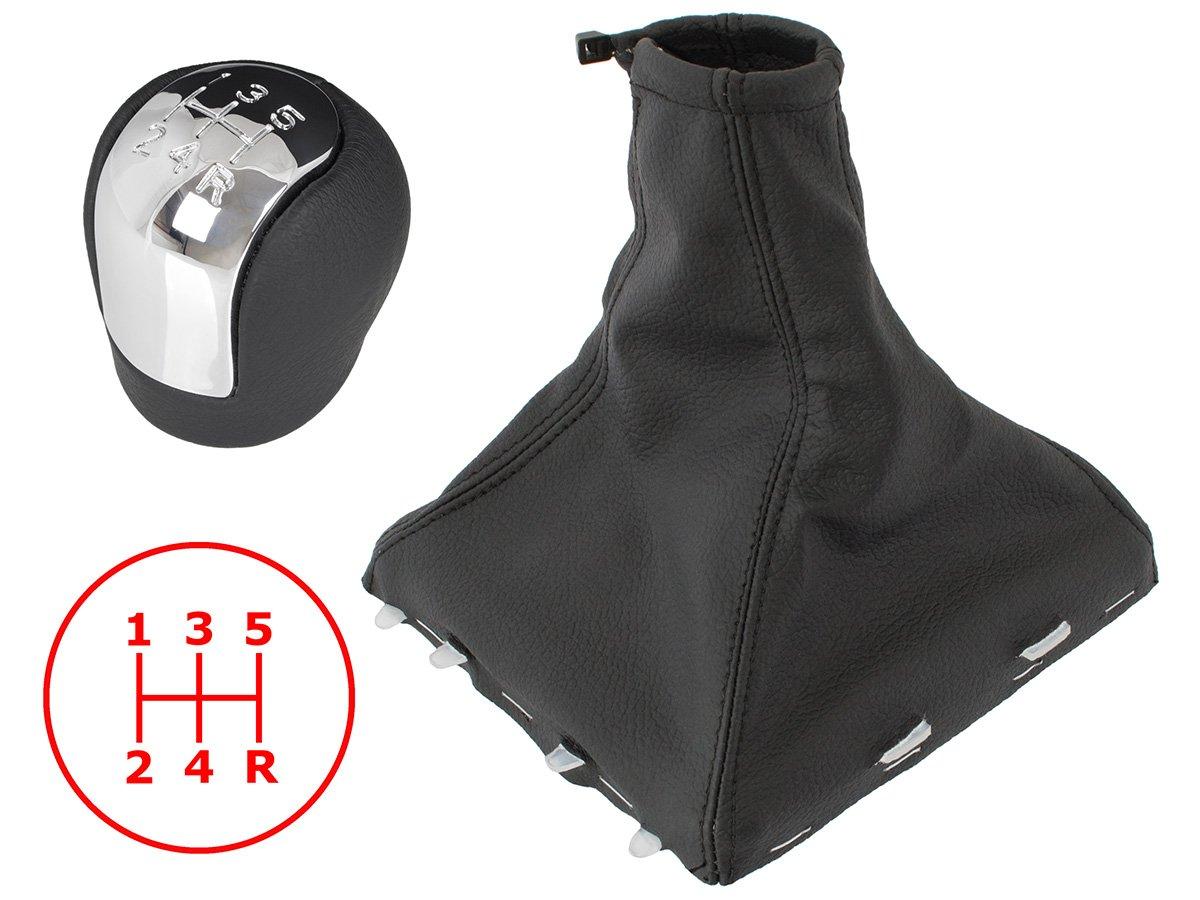 Opel Vectra C 02-08 ручка перемикання передач 5 передач зі штучної шкіри + хромована нижня задня