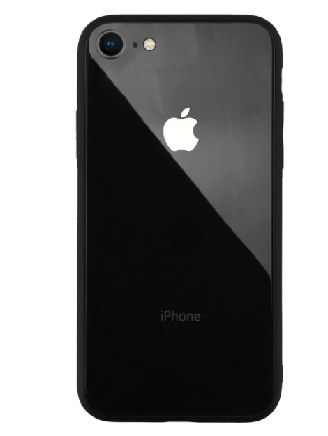 Чохол скляний Glass case для IPhone 8 (04) Black чорний