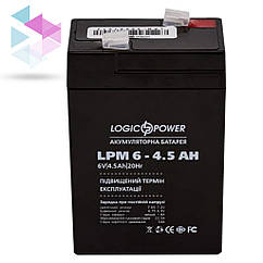 Акумуляторна батарея LogicPower LPM 6V 4,5AH (LPM 6 - 4,5 AH) AGM для дитячого електротранспорту