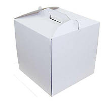 Коробка для торта квадратна, гофро-картон, 320х320 мм h=320 мм, біла