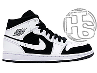 Женские кроссовки Air Jordan 1 Mid White Black Tuxedo 554724-113 36