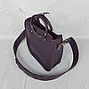 Сумка жіноча "Мальва" натуральна шкіра, суперматовий баклажан, фото 3
