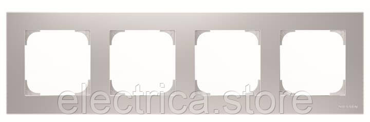 8574 PL Рамка 4 пости Sky сріблястий 2CLA857400A1301, фото 1