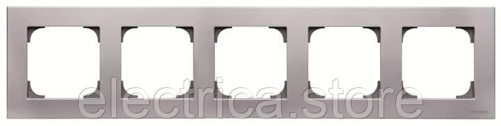 8575 PL Рамка 5 постів Sky сріблястий 2CLA857500A1301, фото 1