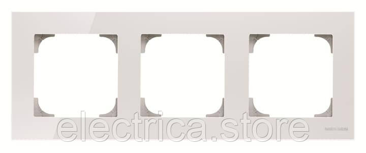 8573 CB Рамка 3 пости Sky біле скло 2CLA857300A3001, фото 1