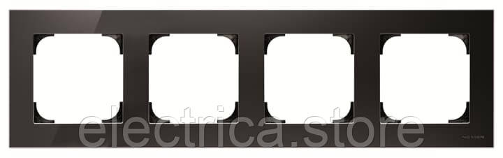 8574 CN Рамка 4 пости Sky чорне скло 2CLA857400A3101, фото 1