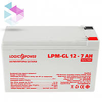 Аккумуляторная батарея LogicPower 12V 7AH (LPM-GL 12 7 AH) GEL, для детского электротранспорта.