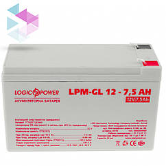 Акумуляторна батарея LogicPower 12V 7.5AH (LP-GL12-7.5AH) GEL, для дитячого електротранспорту